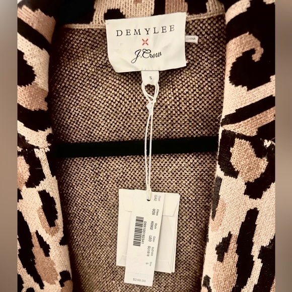 Demylee J.Crew Size S Leopard Print Sweater coat New with Tags - Picture 3 of 3